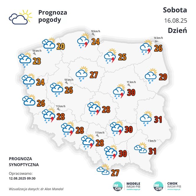 Pogoda IMGW na długi weekend - sobota, 16 sierpnia