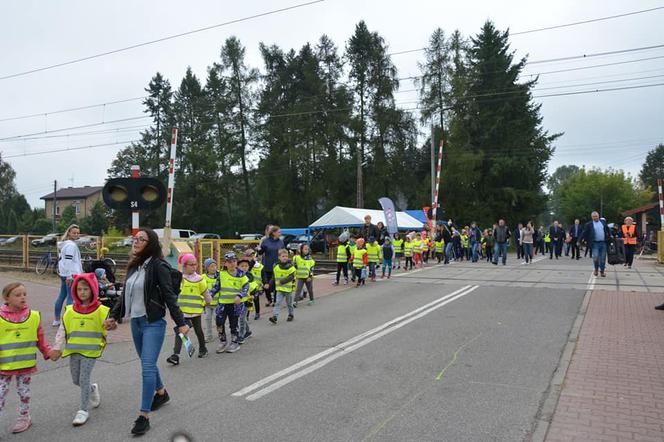 Akcja profilaktyczna "Bezpieczny przejazd" w Koszewnicy w gminie Kotuń w 2021 roku