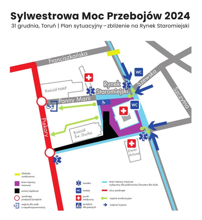 Czy na Sylwestrowej Mocy Przebojów 2024 w Toruniu będzie bezpiecznie?