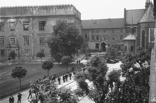 Pożar gmachu Magistratu mieszczącego się w Pałacu Wielopolskich w Krakowie