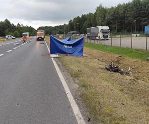 Śmiertelny wypadek pod Opocznem. 37- i 32-latek wjechali prosto pod tira [ZDJĘCIA]