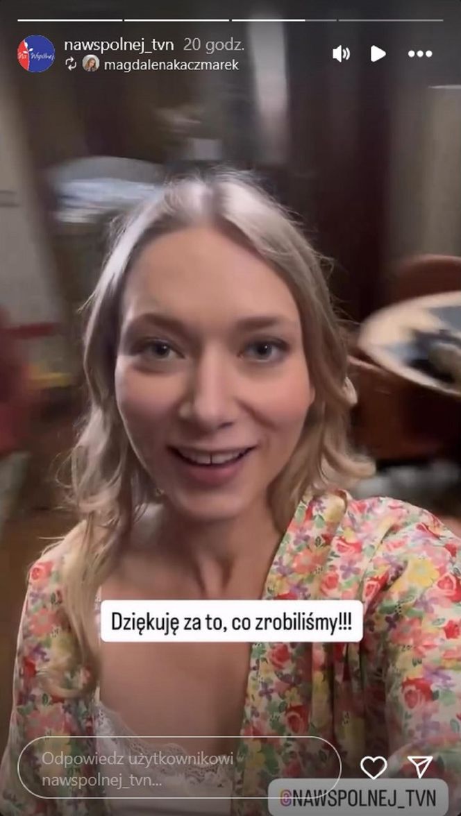 Na Wspólnej. Łucja Agier (Magdalena Kaczmarek) na planie