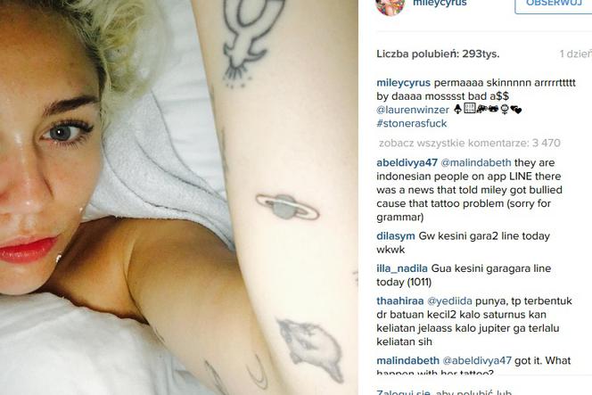 Miley Cyrus nowy tatuaż