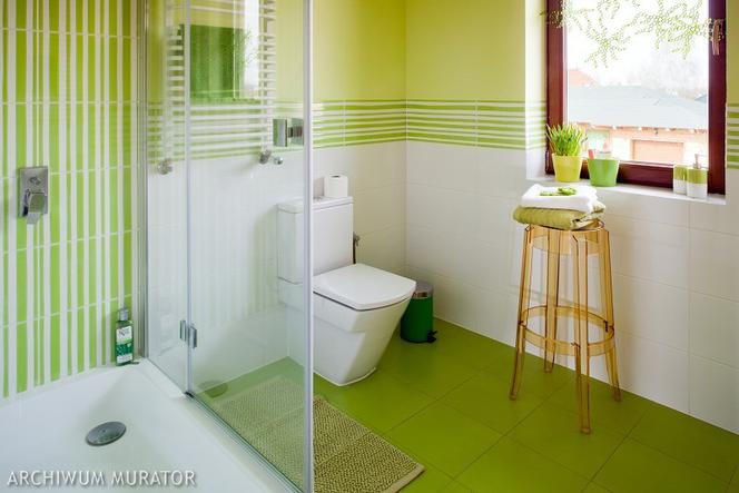 Zielona łazienka: różne faktury