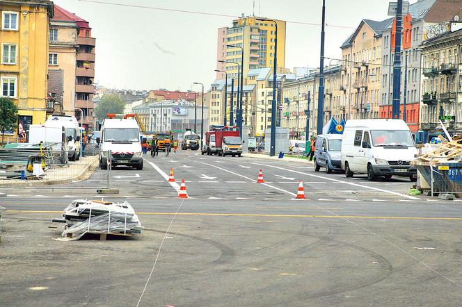 Targowa opóźniona przez światła