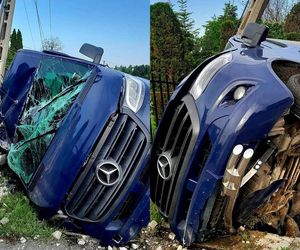 Bus wypadł z drogi i uderzył w słup. Pojazdem jechało 9 osób