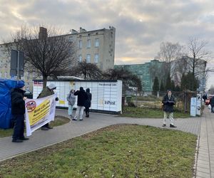 Protest przed Lidlem w Łodzi