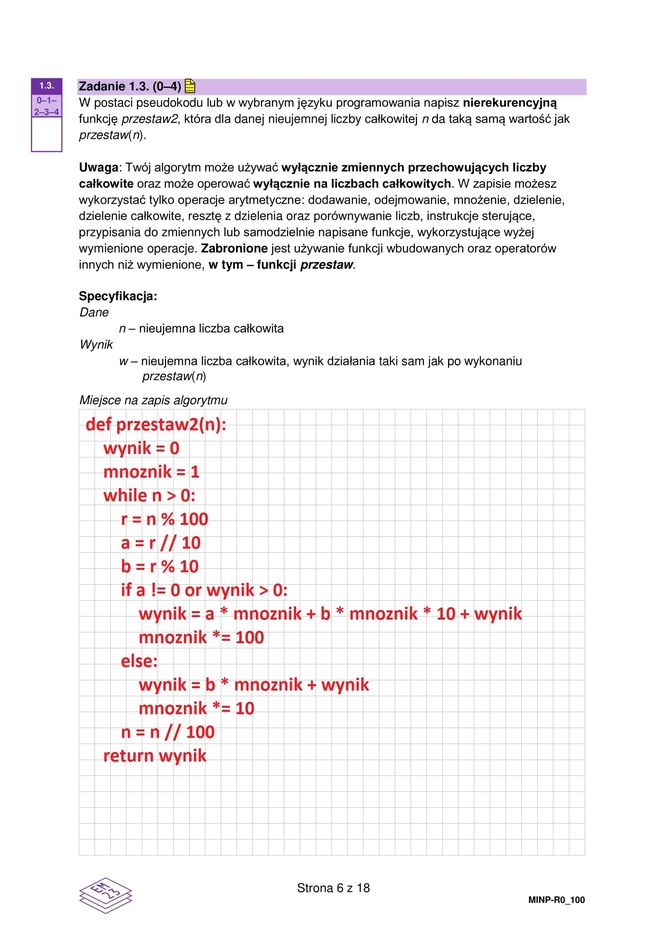 Matura 2025 informatyka rozszerzona - odpowiedzi do arkusza CKE 14.05.2025 - Formuła 2023