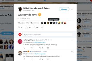 Wpis pracowników zakładu pogrzebowego z Bytomia hitem internetu. Wybory 2018