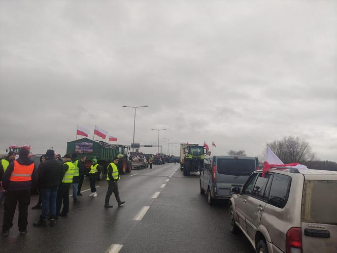 Protest rolników w Elblągu na S7