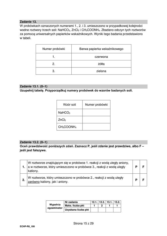 Matura 2024: chemia rozszerzona – ARKUSZ FORMUŁA 2015