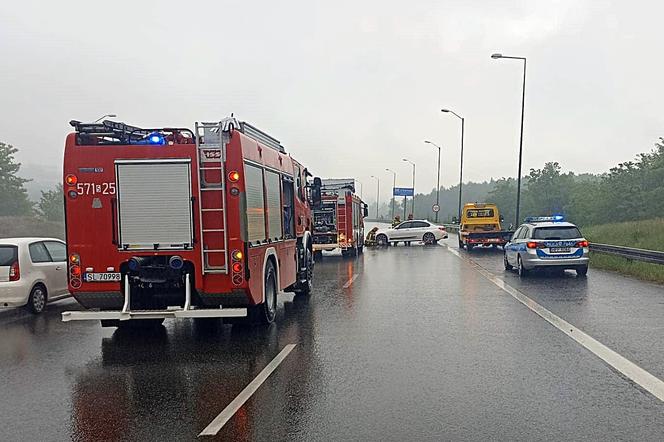 Wypadek na autostradzie A4 w Rudzie Śląskiej