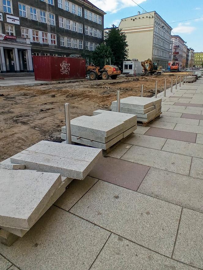 Przebudowa ulic w centrum Szczecina - lipiec 2020