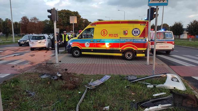 Wypadek w na ulicy Estkowskiego w Lesznie