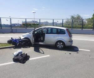 Kolejne zdarzenie z udziałem motocyklisty! Kobieta zabrana do szpitala