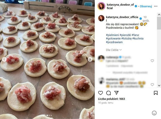 Katarzyna Dowbor przygotowała pierogi