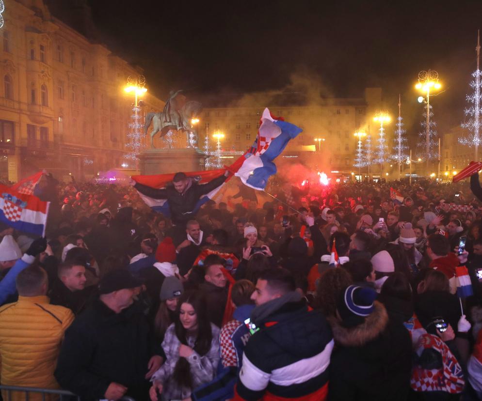 Ogromna radość w Chorwacji! Mieszkańcy Zagrzebia świętują po wygranej [ZDJĘCIA]