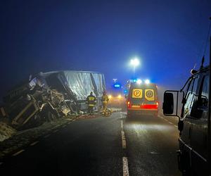 Wypadek dwóch ciężarówek koło Rzepina