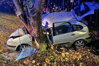 Poważny wypadek w Toruniu. Tak wyglądało auto po uderzeniu w drzewo