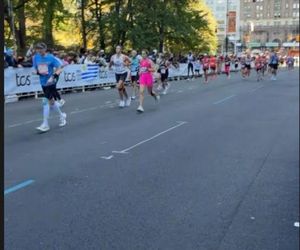 Katarzyna cichopek dopinguje męża na Maratonie Nowojorskim