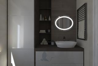 Łazienka w stylu minimalistycznym.