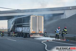 Pożar tira na S8 pod Oleśnicą