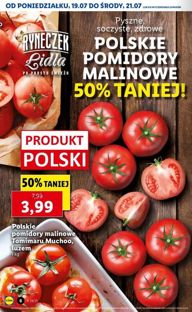 Pomidory malinowe za pół ceny