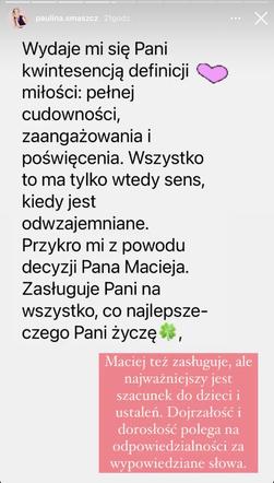 Paulina Smaszcz uderza w Macieja Kurzajewskiego