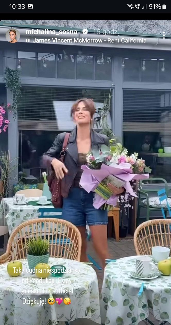 M jak miłość. Kama (Michalina Sosna) na planie