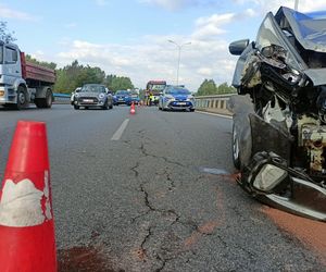 Poranny paraliż na DTŚ. Ogromne utrudnienia po zderzeniu dwóch pojazdów w kierunku Katowic