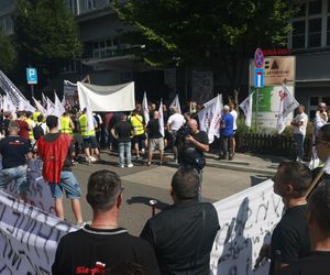 Protest górników i hutników ze Śląska w Warszawie