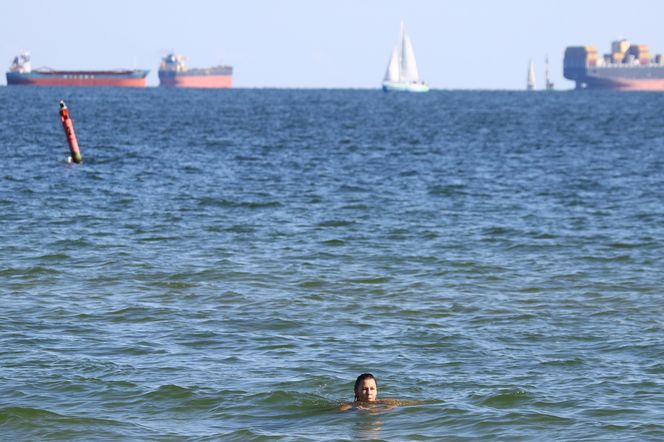 Anna Popek pracuje w zimnym morzu