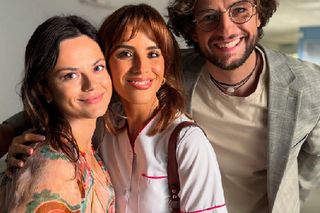 M jak miłość na planie. Kasia (Paulina Lasota), Kama (Michalina Sosna), Mariusz (Mateusz Mosiewicz)