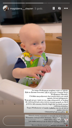 Magdalena Stępień wspomina ubiegłoroczną Wielkanoc. "Były to pierwsze i ostatnie święta wielkanocne Oliwierka" 