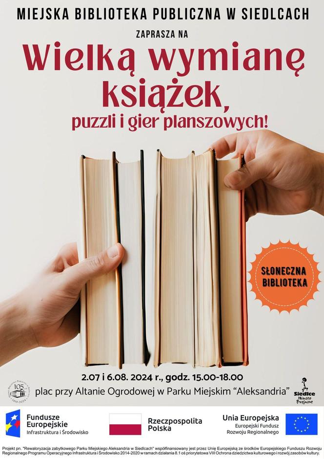 Siedlce: Wymiana puzzli, książek i gier planszowych w Parku Aleksandria