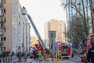 Pożar w bloku na Złotej w Warszawie (13.12.2024)