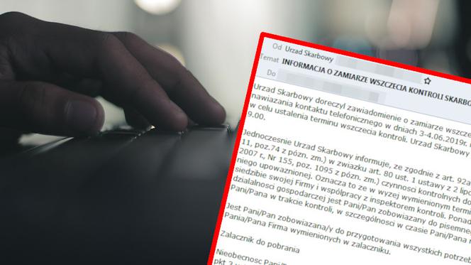 Uwaga Toruń i nie tylko! Oszuści wysyłają fałszywe maile o kontroli skarbowej!