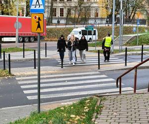 Uliczni opiekunowie pomagają pieszym przejść przez łomżyńskie ulice. ZDJĘCIA