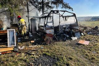Pożar przyczepy campingowej w Tynwałdzie pod Iławą