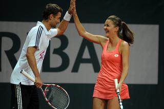 Agnieszka Radwańska bawiła się z Mariuszem Fyrstenbergiem podczas turnieju WTA w Katowicach