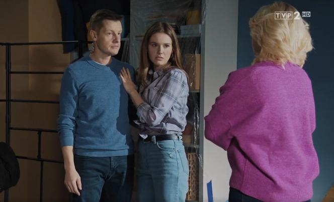 M jak miłość odc. 1648. Franka (Dominika Kachlik), Paweł (Rafał Mroczek), Basia (Gabriela Raczyńska)