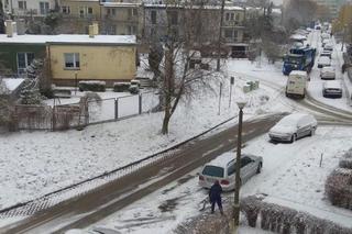 Zima wróciła do Trójmiasta. Śnieg sypał od rana na całym Pomorzu. Trudne warunki na drogach w czwartek 28.01.2021 r. [zdjęcia]