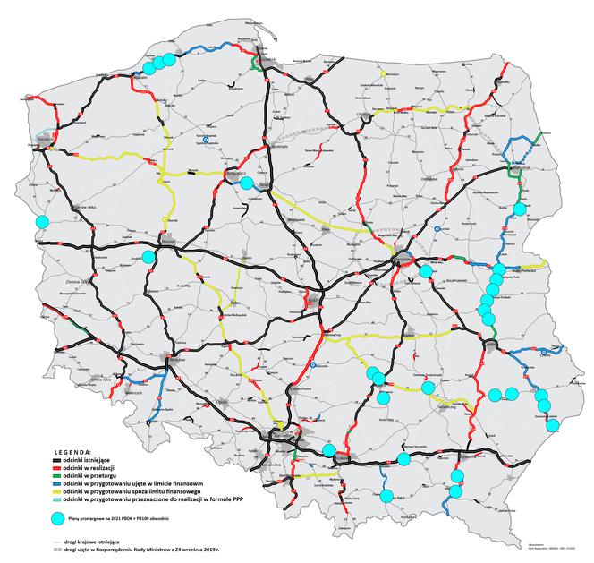 Plan przetargowy na budowę dróg krajowych w 2021 roku