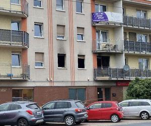 Budynek przy ul. Lubickiej po pożarze