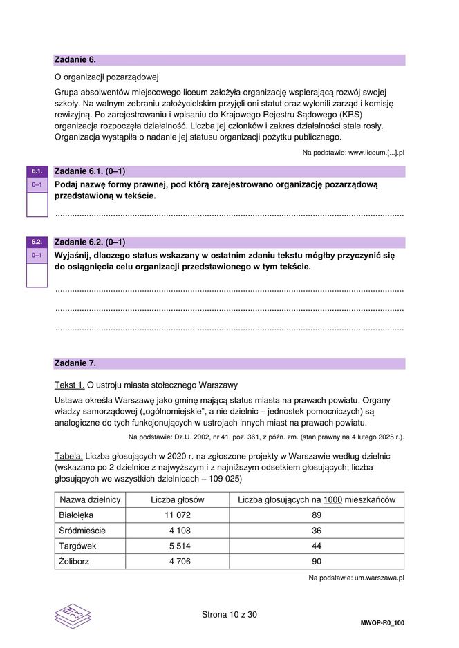 Matura WOS 2025 - ARKUSZ CKE, ODPOWIEDZI, ZADANIA DO POBRANIA