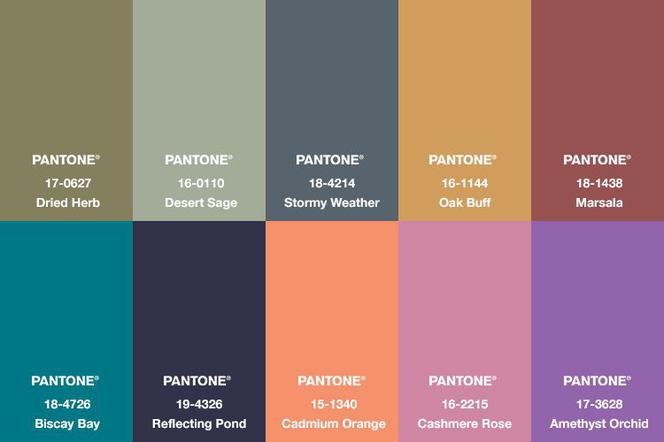 Kolory na jesień według Panton Colour Institute