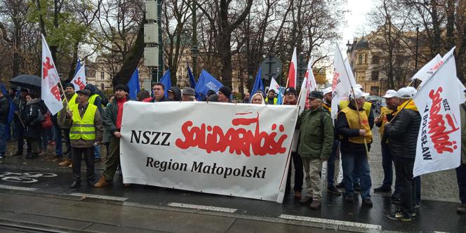 Wielki protest hutników w Krakowie