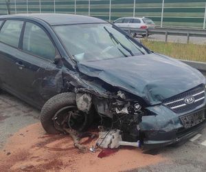 Zator na autostradzie A1 przed zjazdem na Woźniki