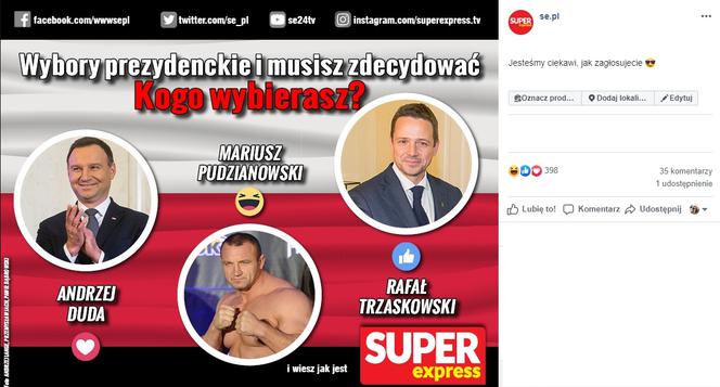 Mariusz Pudzianowski wygrał z Andrzejem Dudą i Rafałem Trzaskowskim