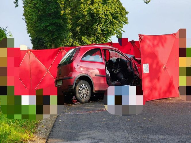 Tragedia w Storkowie: Opel Corsa roztrzaskał się na drzewie. Dwie osoby nie żyją